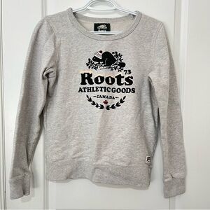 Roots Women's Athletic Gray Crew Neck Sweater